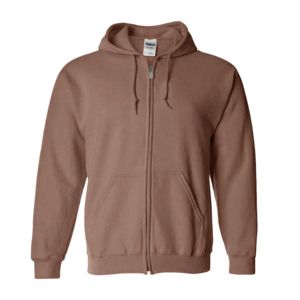 Gildan 18600 - FULL ZIP HOODED SWEATSHIRT 8 oz. Dark Chocolate