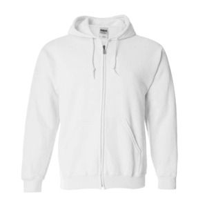 Gildan 18600 - FULL ZIP HOODED SWEATSHIRT 8 oz. White