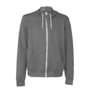 Bella+Canvas 3739 - Unisex Poly-Cotton Fleece Full-Zip Hoodie Deep Heather