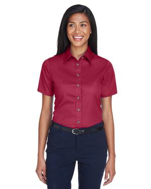 Harriton M500SW - Ladies Easy Blend Short-Sleeve Twill Shirt with Stain-Release