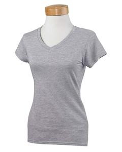 Gildan G64VL - Softstyle® Ladies 4.5 oz. Junior Fit V-Neck T-Shirt Sport Grey