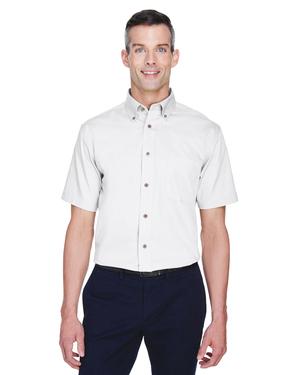 Harriton M500S - Mens Easy Blend Short-Sleeve Twill Shirt with Stain-Release