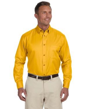 Harriton M500 - Mens Easy Blend Long-Sleeve Twill Shirt with Stain-Release