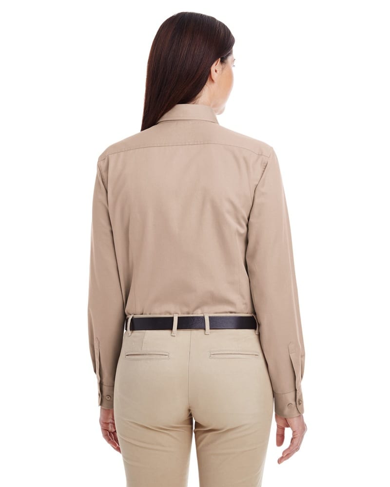 Harriton M581W - Ladies Foundation 100% Cotton Long Sleeve Twill Shirt with Teflon