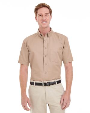 Harriton M582 - Mens Foundation 100% Cotton Short Sleeve Twill Shirt Teflon