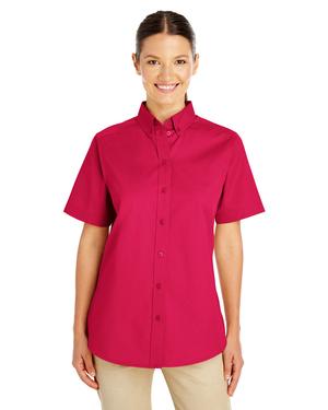 Harriton M582W - Ladies Foundation 100% Cotton Short Sleeve Twill Shirt Teflon