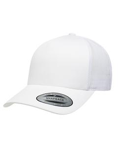 Yupoong 6506 - Adult 5-Panel Retro Trucker Cap White