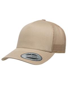 Yupoong 6506 - Adult 5-Panel Retro Trucker Cap Khaki