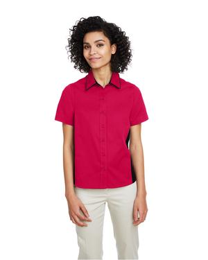 Harriton M586W - Ladies Flash IL Colorblock Short Sleeve Shirt